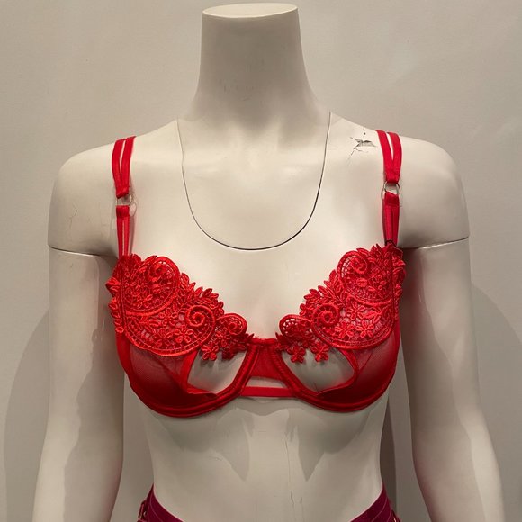 BNWT Bluebella Julienne Lace Bra Red 36D